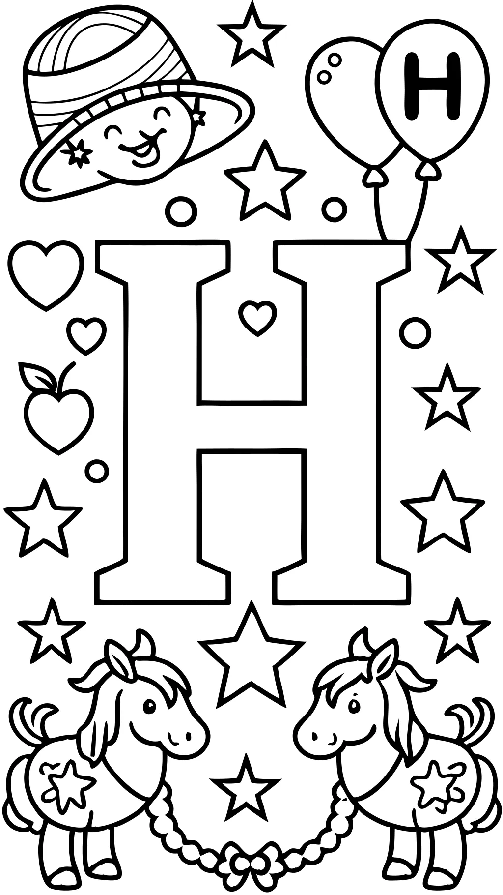 letter h coloring page